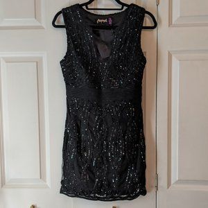 Free People Little Black Dress with Sequins